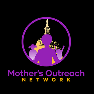 Mother's Outreach Network logo on a black background.