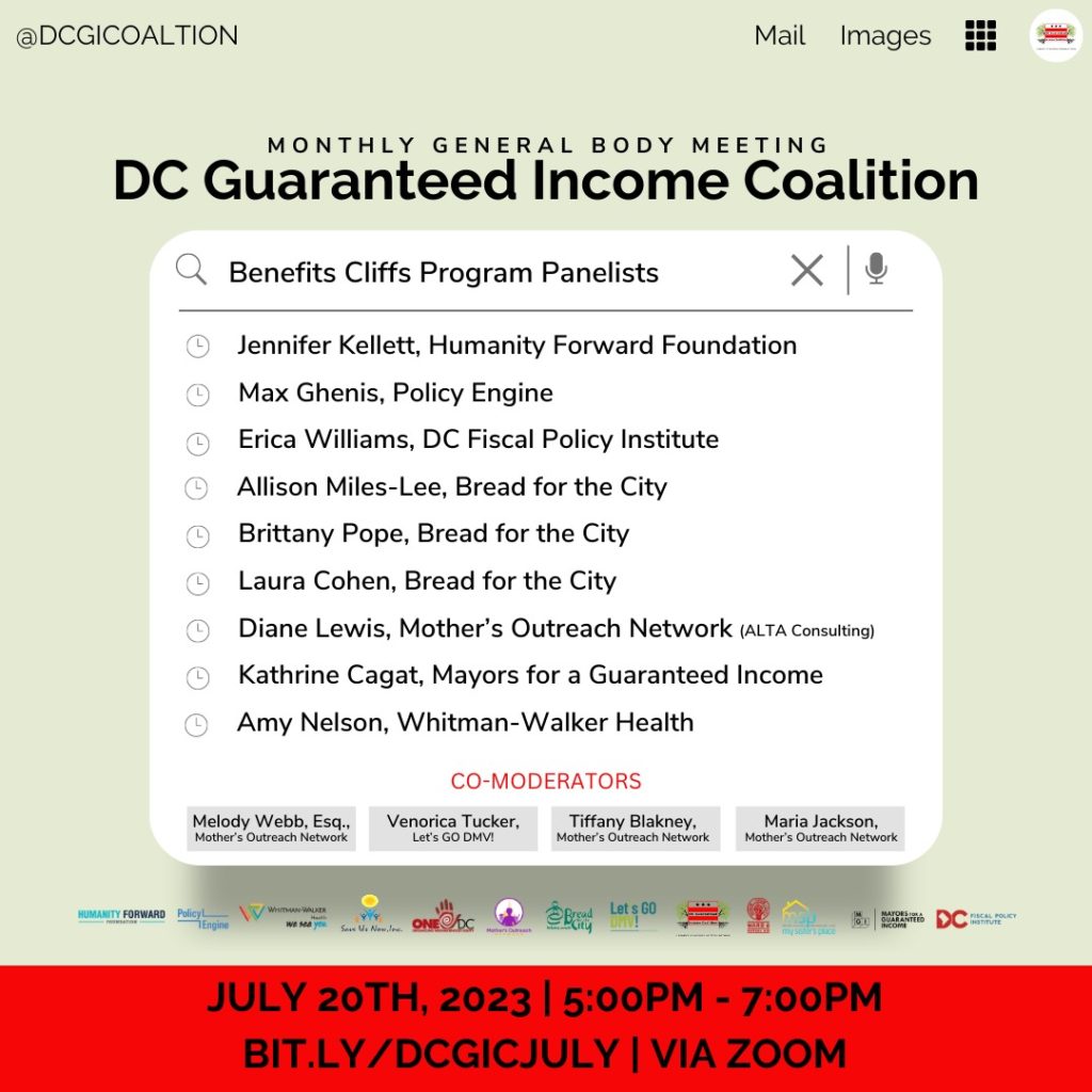 Monthly General Body Meeting DC Guaranteed Income Coalition Panelists