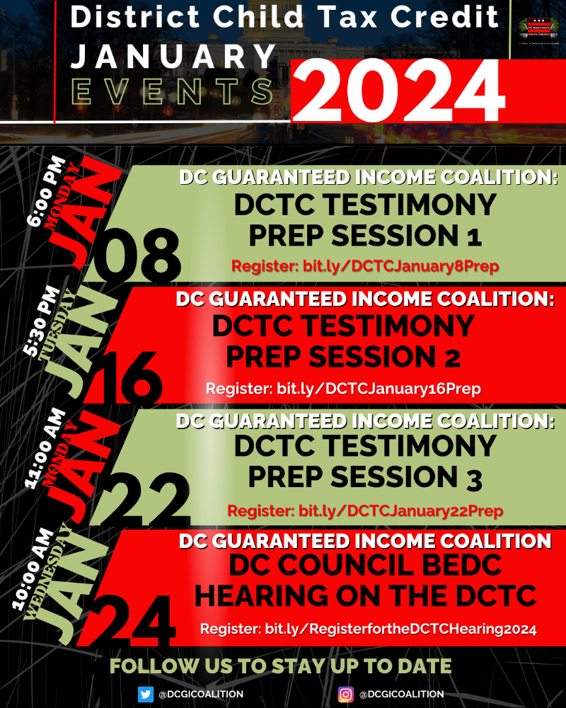 DC Guaranteed Income Coalition 2024 events graphic
