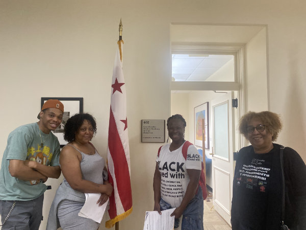 members of the DC Guaranteed Income Coalition visited the DC Council at the Wilson Building