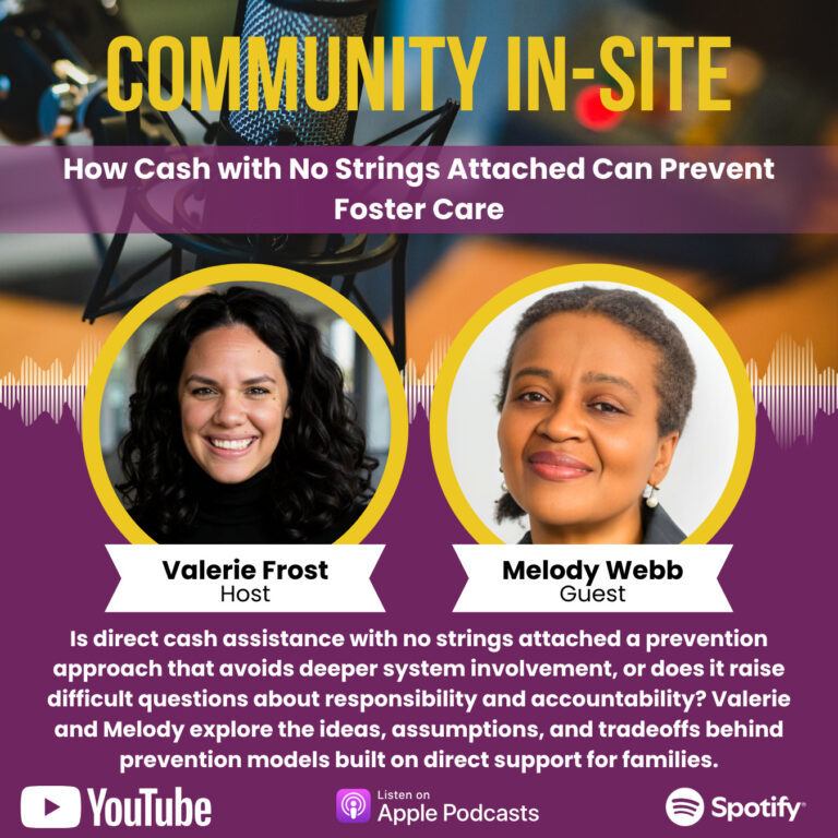 Advertisement for Melody Webb on Community In-Site podcast